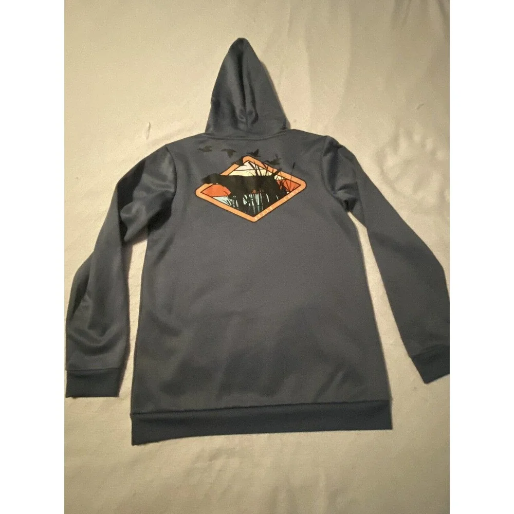 Ocean + Coast Mens Size L Bison Blue Hunting Scene Pullover Hoodie NWT - Picture 13 of 15
